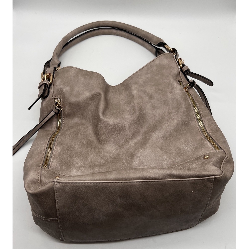 Women's Gray Taupe Sav Vegan Conceal Carry Hobo Shoulder Bag
